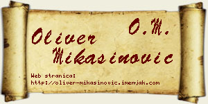 Oliver Mikašinović vizit kartica